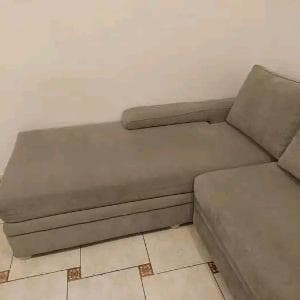 كنب حرف L زيتي فاتح