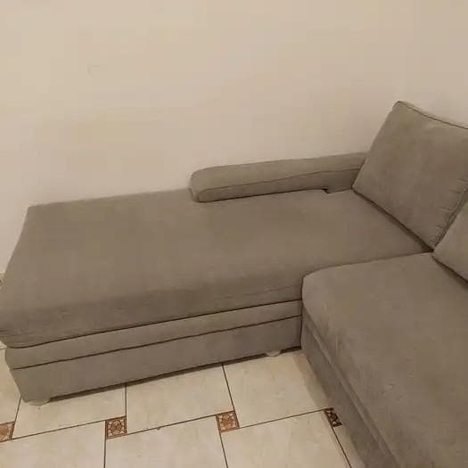 كنب حرف L زيتي فاتح