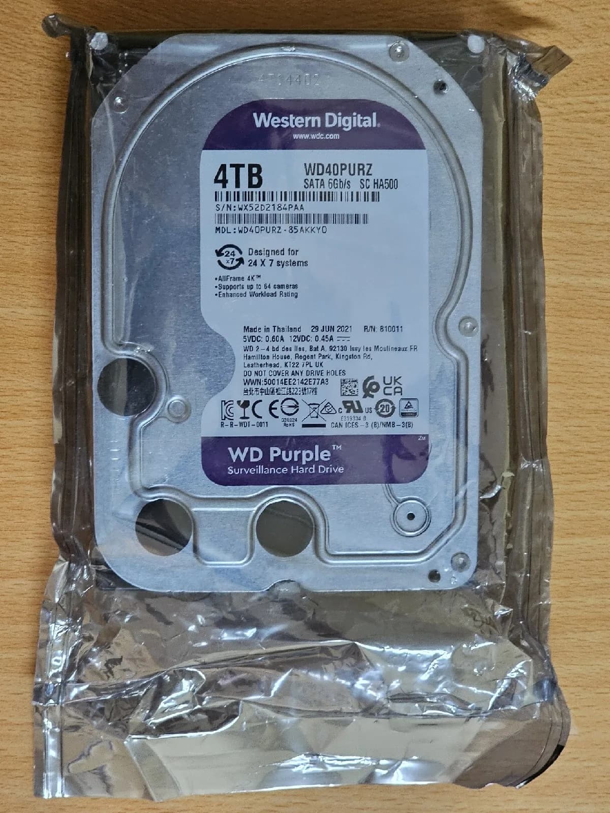 هارديسك 4 تيرا بايت -WD Purple 4TB