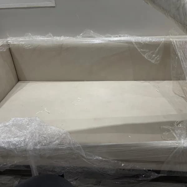 3-piece sofa with curtain and tables