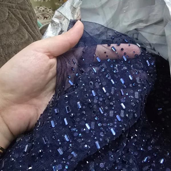للبيع قماش جديييييييد فستان سهرة كحلي فاخر 💙✨